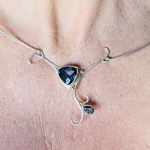 New Sterling silver gemstone necklace‎